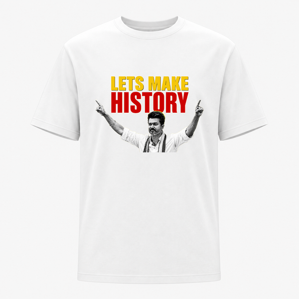 TVK “Let’s Make History” Black Adult T-Shirt – Casual Cotton Tee