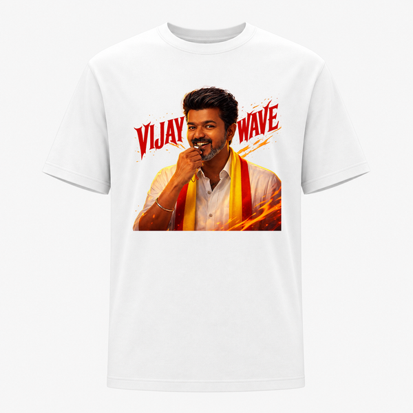 TVK Adult T-Shirt – Vijay Wave Graphic Tee