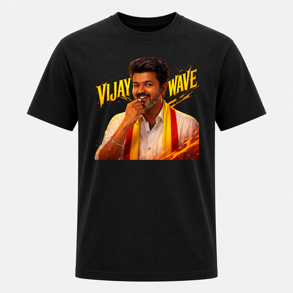 TVK Adult T-Shirt – Vijay Wave Graphic Tee
