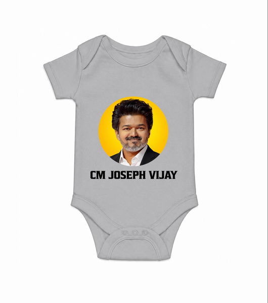CM Joseph Vijay Infant Romper  - GREY - New Born (Chest 14")