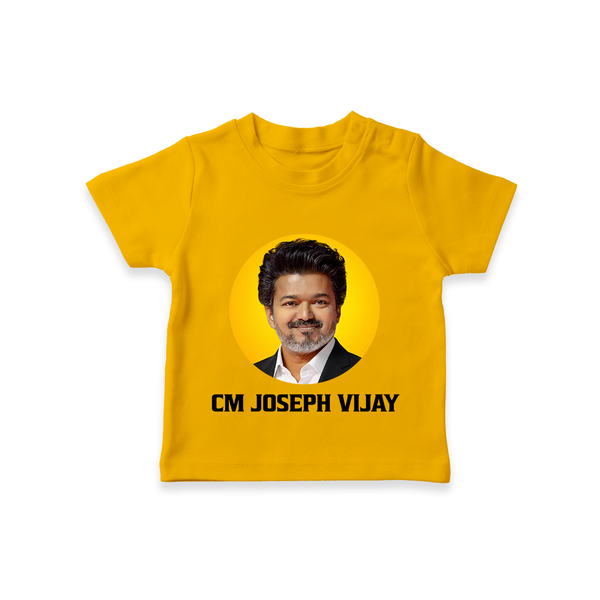 CM Joseph Vijay kids Tshirt - CHROME YELLOW - 0-5 Months Old (Chest 17")