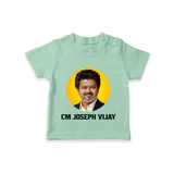 CM Joseph Vijay kids Tshirt - MINT GREEN - 0-5 Months Old (Chest 17")
