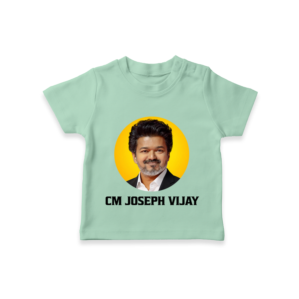 CM Joseph Vijay kids Tshirt - MINT GREEN - 0-5 Months Old (Chest 17")