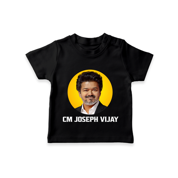 CM Joseph Vijay kids Tshirt - BLACK - 0-5 Months Old (Chest 17")