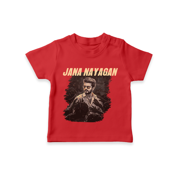 Jananayagan Signature Portrait Premium T shirt - RED - 0-5 Months Old (Chest 17")