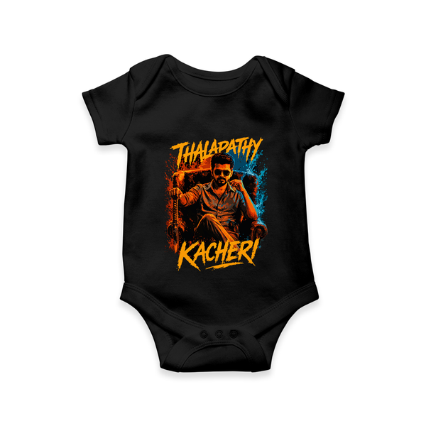 Thalapathy Kacheri Fan Edition Baby Romper - BLACK - New Born (Chest 14")