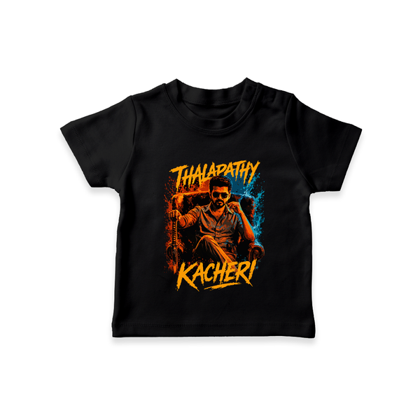 Thalapathy Kacheri Fan Edition T shirt - BLACK - 0-5 Months Old (Chest 17")