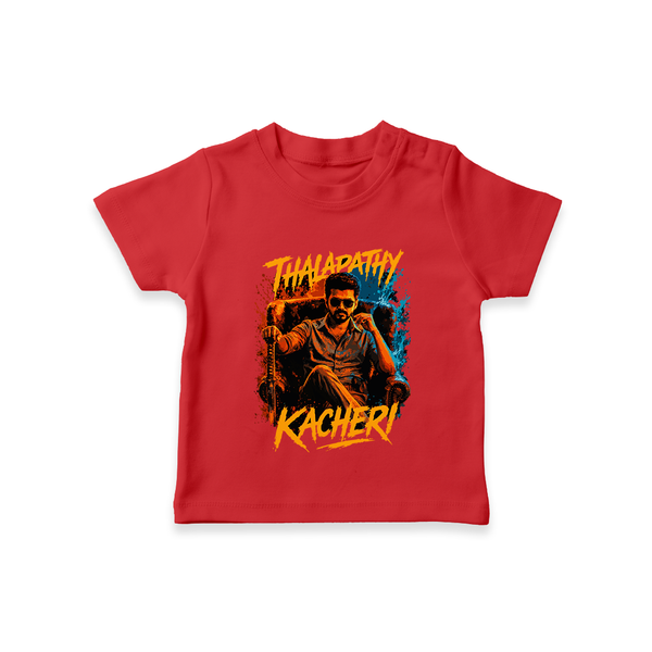 Thalapathy Kacheri Fan Edition T shirt - RED - 0-5 Months Old (Chest 17")