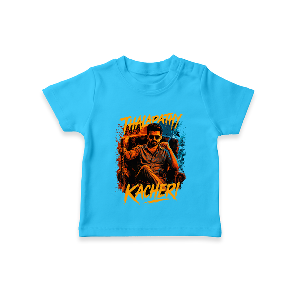 Thalapathy Kacheri Fan Edition T shirt - SKY BLUE - 0-5 Months Old (Chest 17")