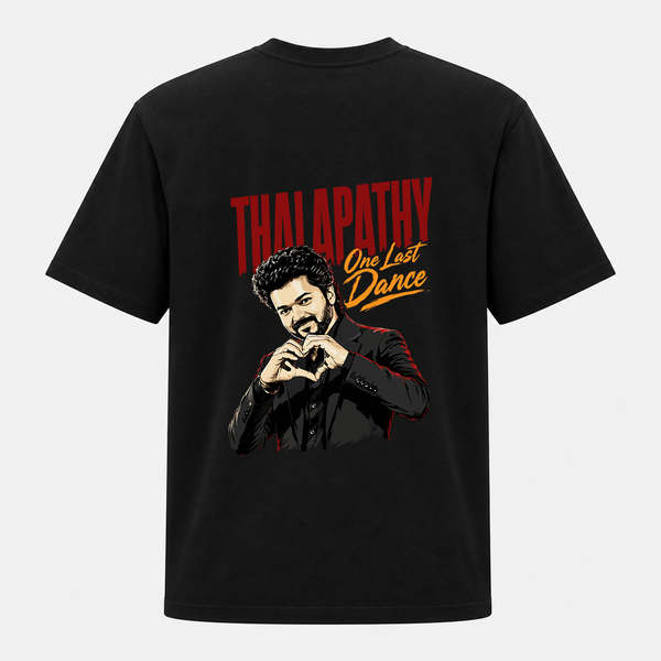 Thalapathy One Last Dance Fan Edition Premium Backside Print T-Shirt