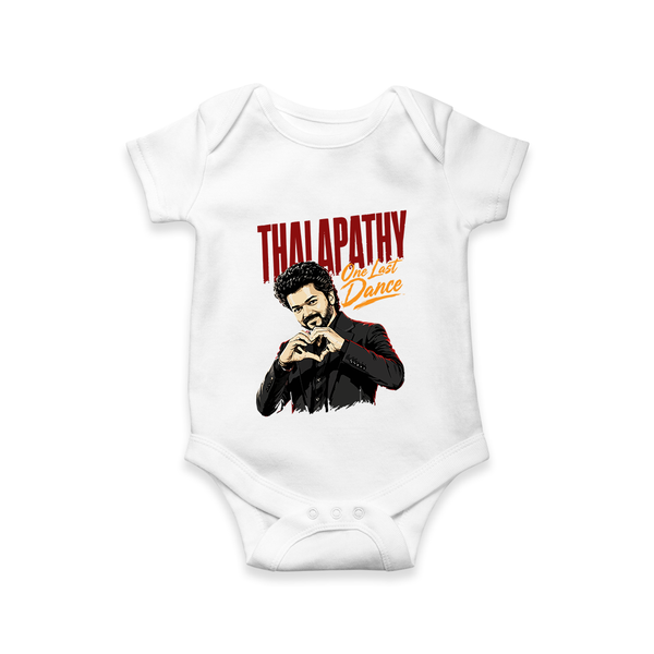Thalapathy One Last Dance Premium Baby Romper - WHITE - New Born (Chest 14")