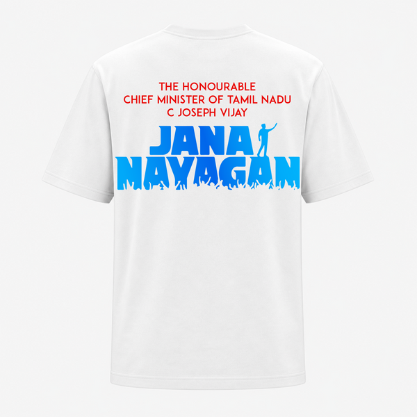 Jana Nayagan Fan Edition Premium Typography Backside Print T-Shirt