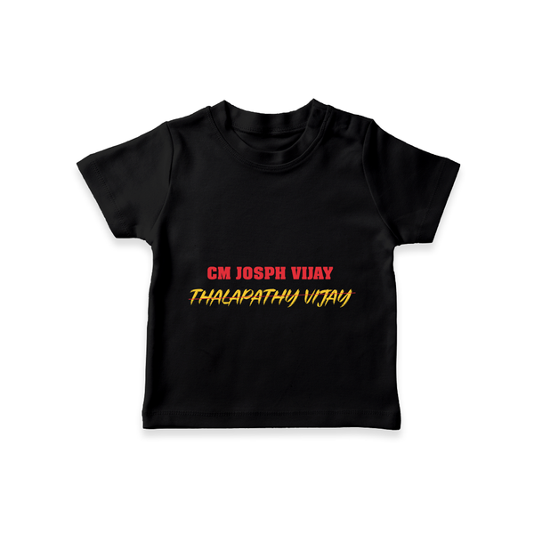 CM Joseph Vijay Statement Graphic T shirt - BLACK - 0-5 Months Old (Chest 17")