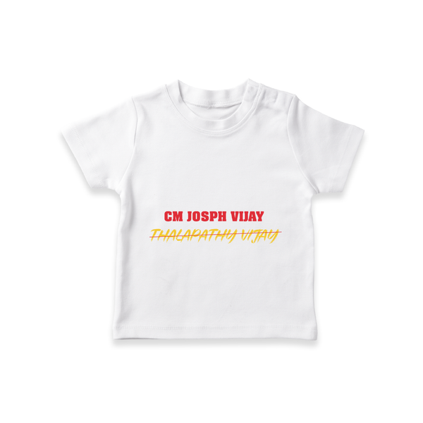 CM Joseph Vijay Statement Graphic T shirt - WHITE - 0-5 Months Old (Chest 17")