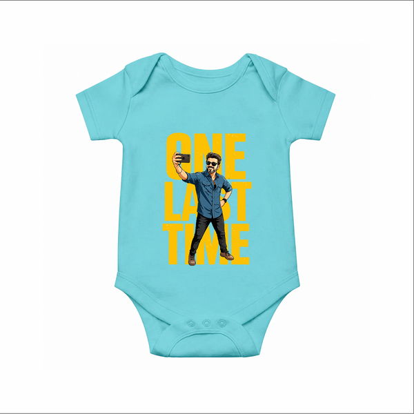 One Last Time Selfie Edition Baby Romper - Arctic Blue - New Born (Chest 14")