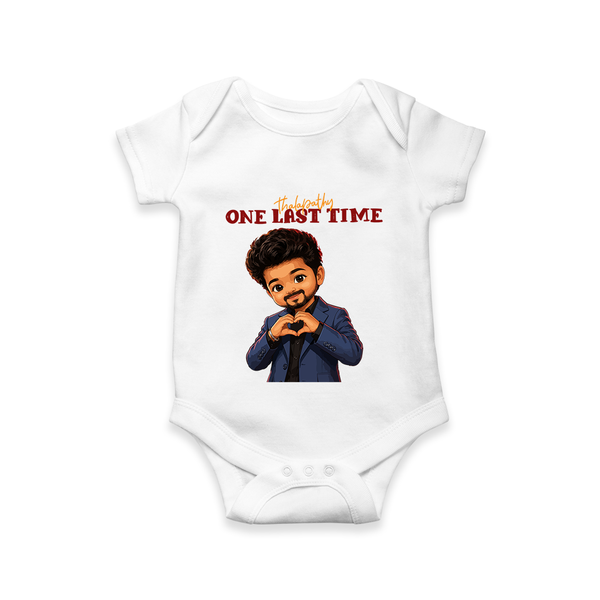 Thalapathy One Last Time Chibi Baby Romper - WHITE - New Born (Chest 14")