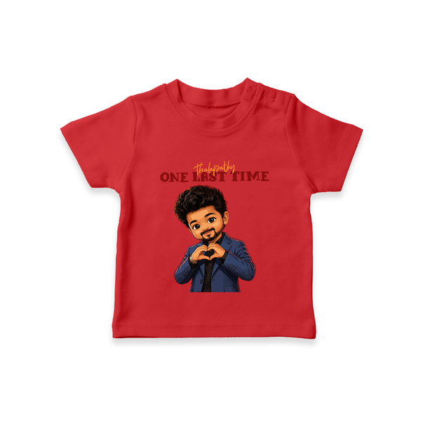 Thalapathy One Last Time Chibi T shirt - RED - 0-5 Months Old (Chest 17")