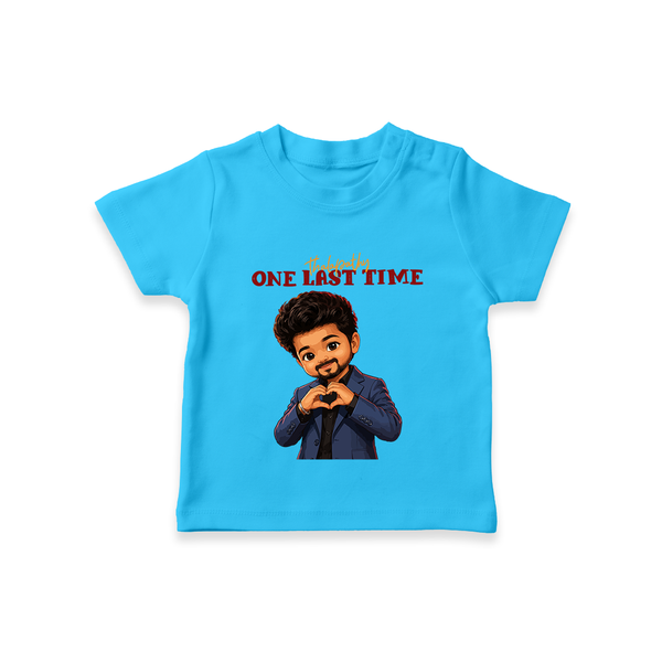 Thalapathy One Last Time Chibi T shirt - SKY BLUE - 0-5 Months Old (Chest 17")