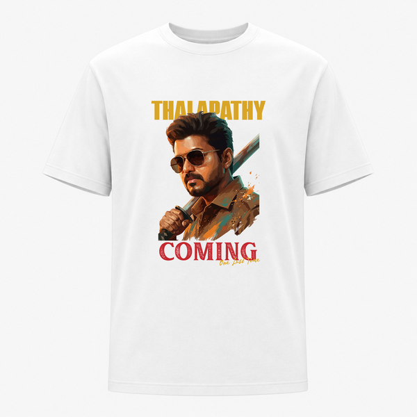 Thalapathy Coming One Last Time Frontside Adult T-Shirt
