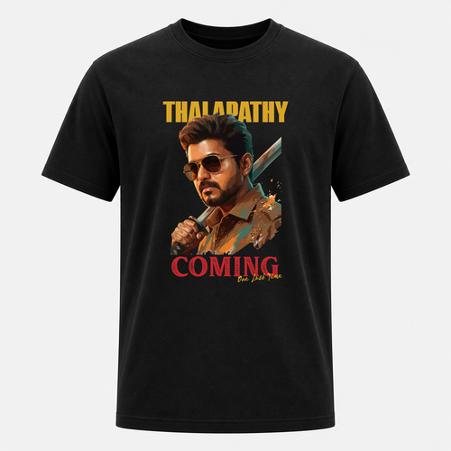 Thalapathy Coming One Last Time Frontside Adult T-Shirt