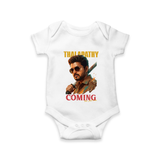 Thalapathy Coming Soon Fan Tribute Baby Romper - WHITE - New Born (Chest 14")