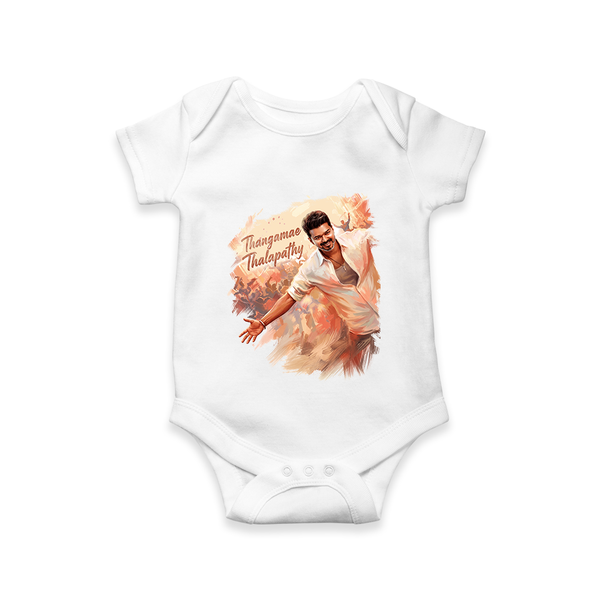 Thangamae Thalapathy Artistic Baby Romper - WHITE - New Born (Chest 14")