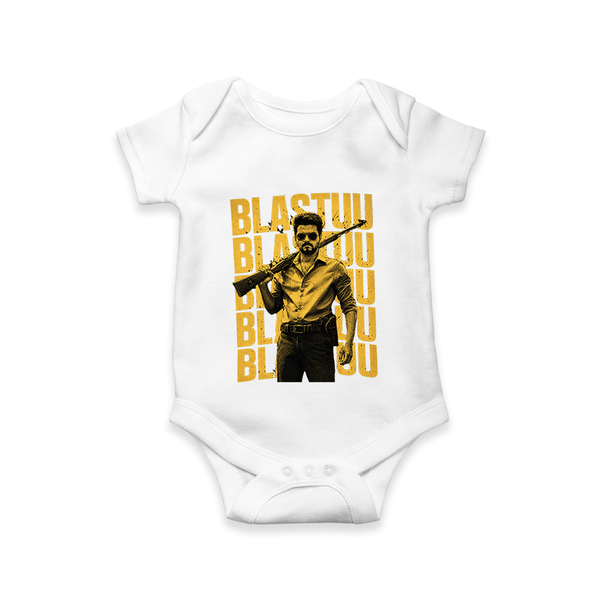 Blastuu Mass Edition Baby Romper - WHITE - New Born (Chest 14")