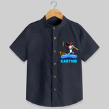 "I Love T20 Cricket" Personalized Kids Shirt - DARK GREY - 0 - 6 Months Old (Chest 21")