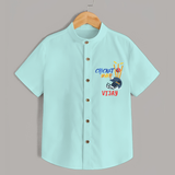 "Cricket Fever" Personalized Kids Shirt - ARCTIC BLUE - 0 - 6 Months Old (Chest 21")