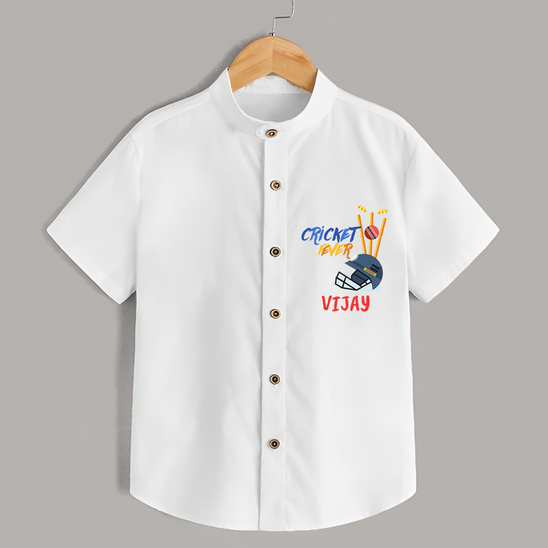 "Cricket Fever" Personalized Kids Shirt - WHITE - 0 - 6 Months Old (Chest 21")