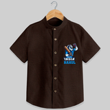"Chak De India" Personalized Kids Shirt - CHOCOLATE BROWN - 0 - 6 Months Old (Chest 21")