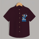 "Chak De India" Personalized Kids Shirt - MAROON - 0 - 6 Months Old (Chest 21")