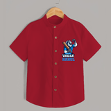 "Chak De India" Personalized Kids Shirt - RED - 0 - 6 Months Old (Chest 21")