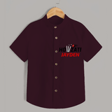 "HOWZAT!" Personalized Kids Shirt - MAROON - 0 - 6 Months Old (Chest 21")