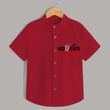 "HOWZAT!" Personalized Kids Shirt - RED - 0 - 6 Months Old (Chest 21")