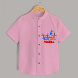"My Heart Beats For Team India" Personalized Kids Shirt - PINK - 0 - 6 Months Old (Chest 21")