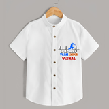 "My Heart Beats For Team India" Personalized Kids Shirt - WHITE - 0 - 6 Months Old (Chest 21")