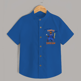 "Jitega Bhai Jitega INDIA Jitega" Personalized Kids Shirt - COBALT BLUE - 0 - 6 Months Old (Chest 21")