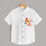 "Born To Play Cricket" Personalized Kids Shirt - WHITE - 0 - 6 Months Old (Chest 21")
