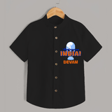 "India INDIA" Personalized Kids Shirt - BLACK - 0 - 6 Months Old (Chest 21")