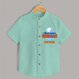"India INDIA" Personalized Kids Shirt - LIGHT GREEN - 0 - 6 Months Old (Chest 21")