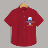 "India INDIA" Personalized Kids Shirt - RED - 0 - 6 Months Old (Chest 21")