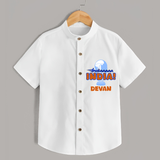 "India INDIA" Personalized Kids Shirt - WHITE - 0 - 6 Months Old (Chest 21")