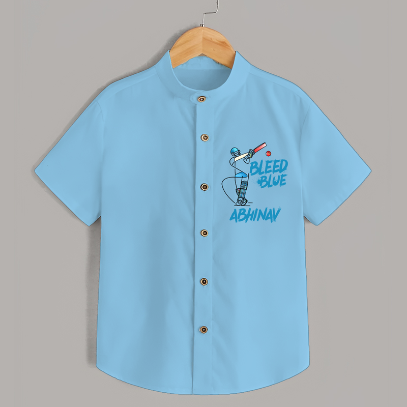 "Bleed Blue" Personalized Kids Shirt - SKY BLUE - 0 - 6 Months Old (Chest 21")