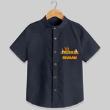 "Little Cricket Player" Personalized Kids Shirt - DARK GREY - 0 - 6 Months Old (Chest 21")