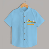 "Little Cricket Player" Personalized Kids Shirt - SKY BLUE - 0 - 6 Months Old (Chest 21")