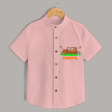 "Let's Play Cricket" Personalized Kids Shirt - PEACH - 0 - 6 Months Old (Chest 21")