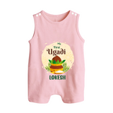 My First Ugadi Celebration With Our Customized Romper Suit For Babies With Name - BABY PINK - 0 - 5 Months Old (Chest 18")