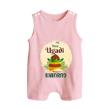 “My First Ugadi – Personalized Baby Romper Suit” - BABY PINK - 0 - 5 Months Old (Chest 18")