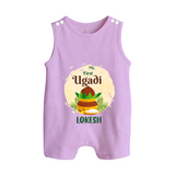 My First Ugadi Celebration With Our Customized Romper Suit For Babies With Name - LILAC - 0 - 5 Months Old (Chest 18")